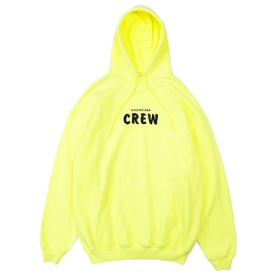 美品 バレンシアガ 2020年製 CREW スウェット フーディー パーカー メンズ ネオンイエロー XS BALENCIAGA