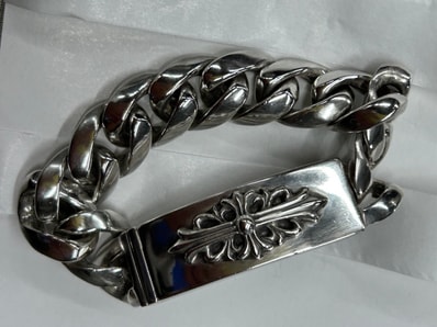 Chrome Hearts ID Floral Cross Bracelet "Silver"