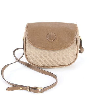 グッチ オールドグッチショルダーバッグ レザー×キャンバス