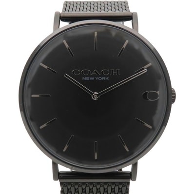 【中古】 コーチ 腕時計 チャールズ CA.124.2.34.1579 ステンレススチール ブラック 文字盤ブラック メッシュベルト メンズ 男性 COACH