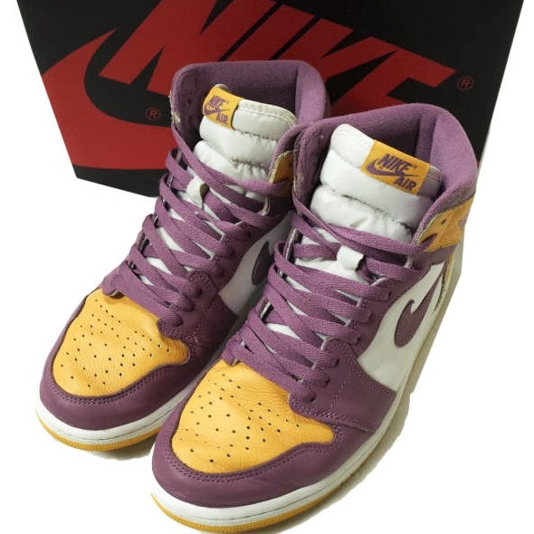 NIKE ナイキ 22SS AIR JORDAN 1 RETRO HIGH OG BROTHERHOOD エアジョーダン 1 レトロハイオリジナル 555088-706 US10(28cm) UNIVERSITY GOLD/LIGHT BORDEAUX