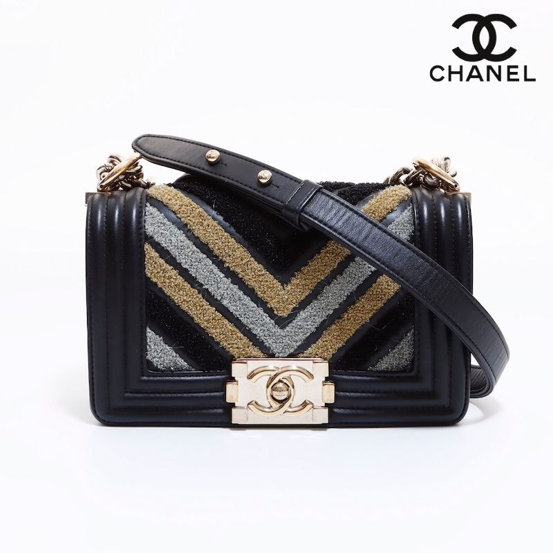 【最終値下げ】 シャネル CHANEL ボーイシャネル ボア ショルダーバッグ レザー【中古】