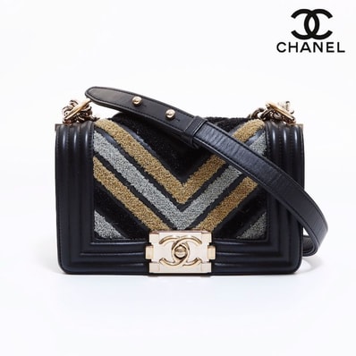 【最終値下げ】 シャネル CHANEL ボーイシャネル ボア ショルダーバッグ レザー【中古】