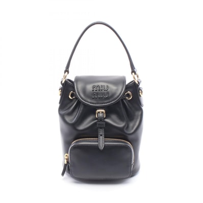 ミュウ ミュウ Miu Miu ミニ リュックサック バックパック バッグ レザー レディース ブラック系 5BZ0452CRWF0002 【新品】