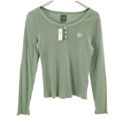 未使用 GAP ギャップ 長袖 カットソー S グリーン系