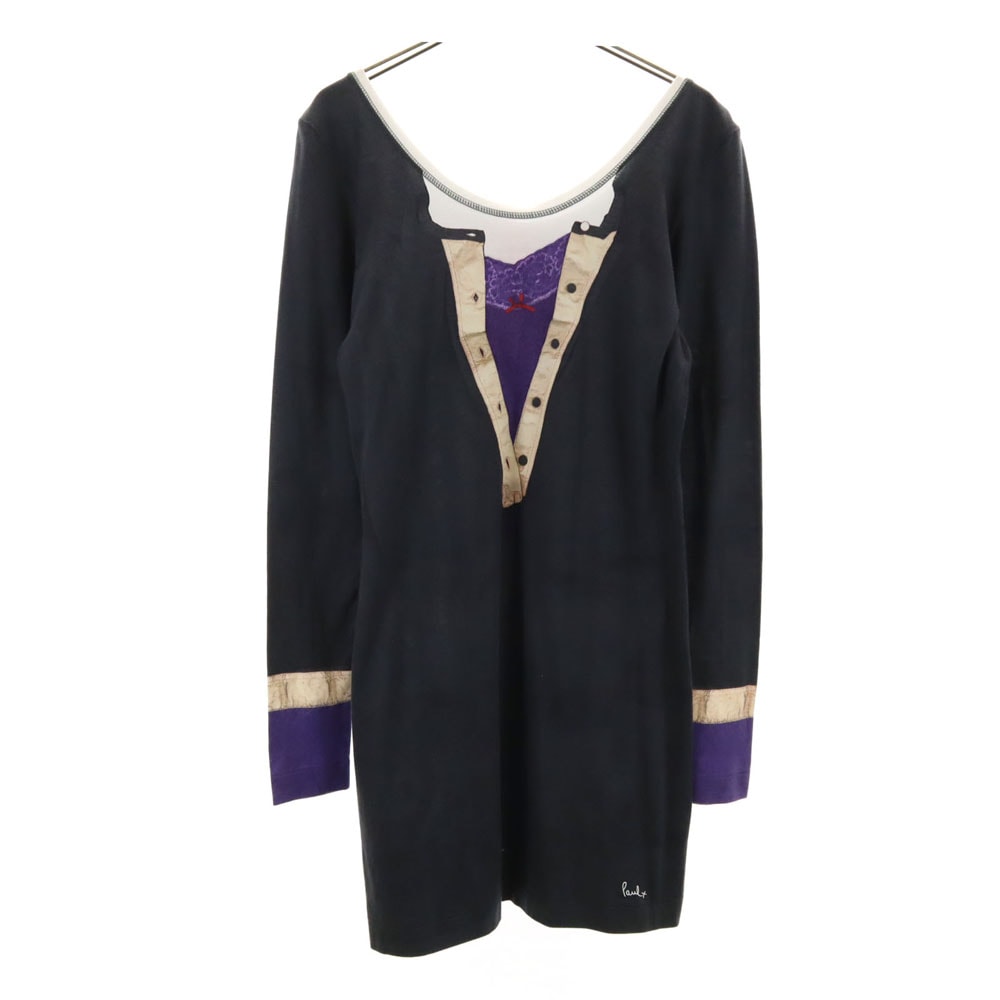 未使用 Paul+ Paul Smith ポールプラス ポールスミス 日本製 長袖 カットソー M チャコールグレー ロンT
