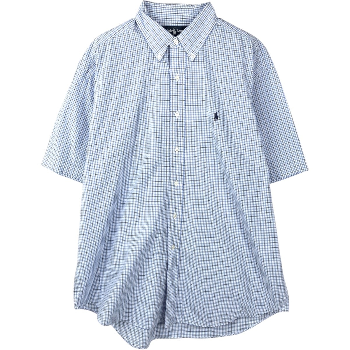 古着 ラルフローレン Ralph Lauren BLAKE 半袖 ボタンダウン チェックシャツ メンズL相当/eaa665054