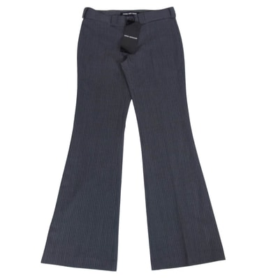 JUNYA WATANABE COMME des GARCONS ジュンヤワタナベコムデギャルソン パンツ 25AW JP-P014 チョークストライプ ウール ジップフライ フレア スラックスパンツ グレー系 S【極上美品】【中古】