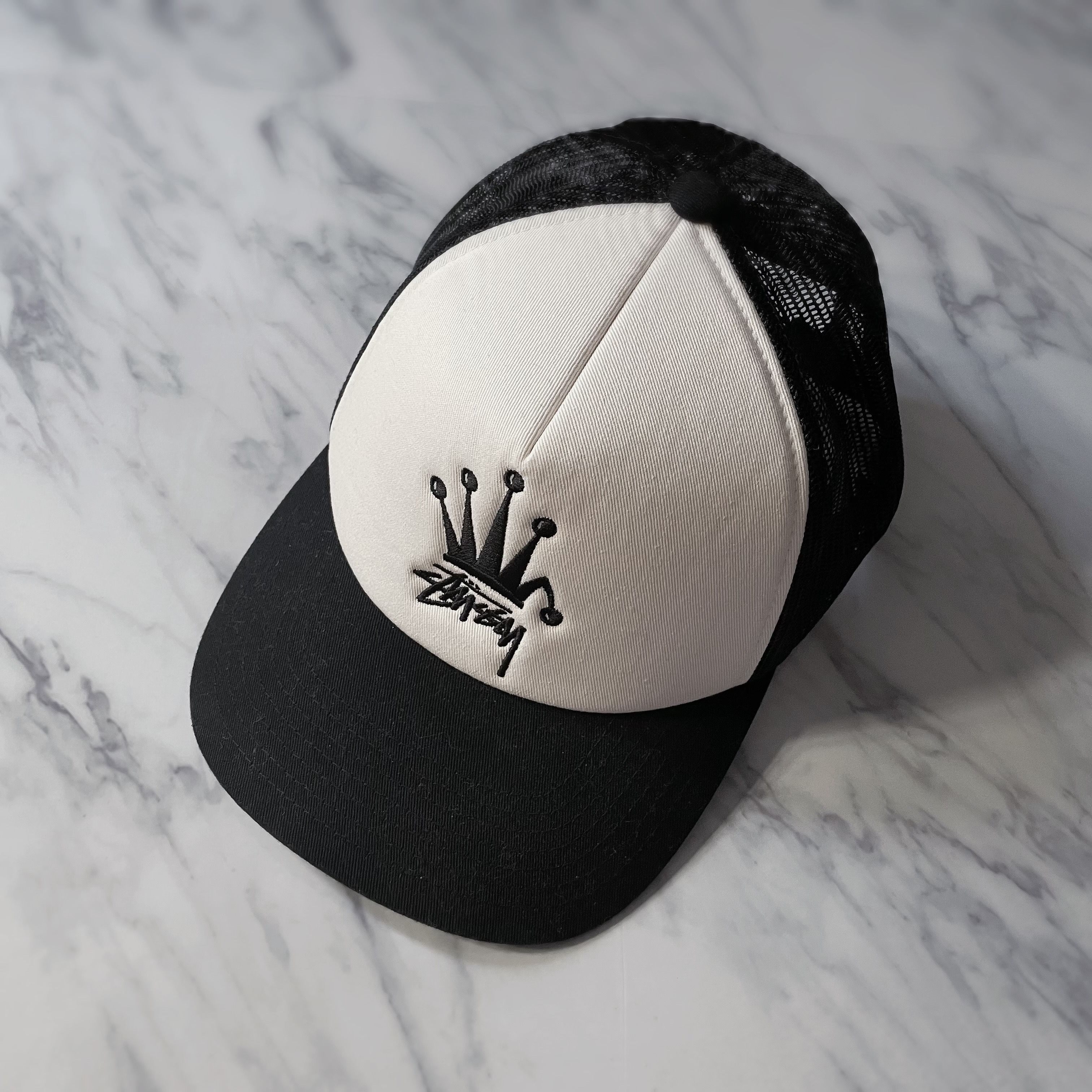 Stussy Crown Stock Trucker Cap "Black"