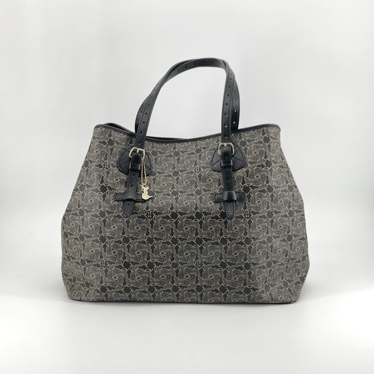 CELINE(セリーヌ) サルキー PVC  / レザー トートバッグ チャコールグレー