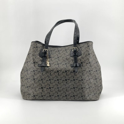 CELINE(セリーヌ) サルキー PVC / レザー トートバッグ チャコールグレー