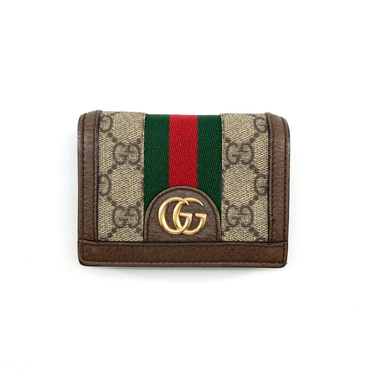 GUCCI(グッチ) オフィディア ダブルGロゴ 523155 二つ折り財布 ブラウン