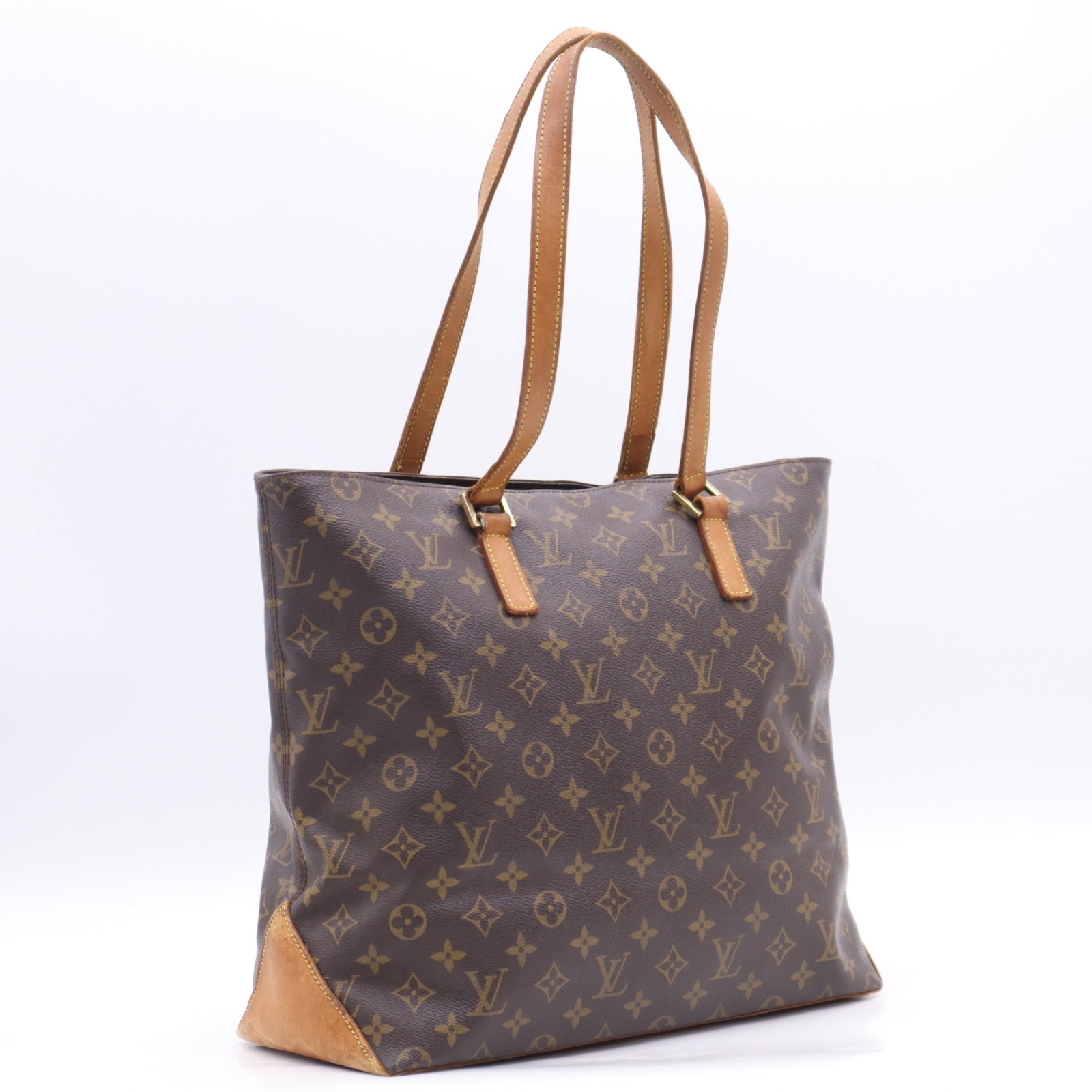 LOUIS VUITTON ルイ・ヴィトン モノグラム カバ メゾ M51151 トートバッグ ブラウン ベージュ コーティングキャンバス レザー レディース