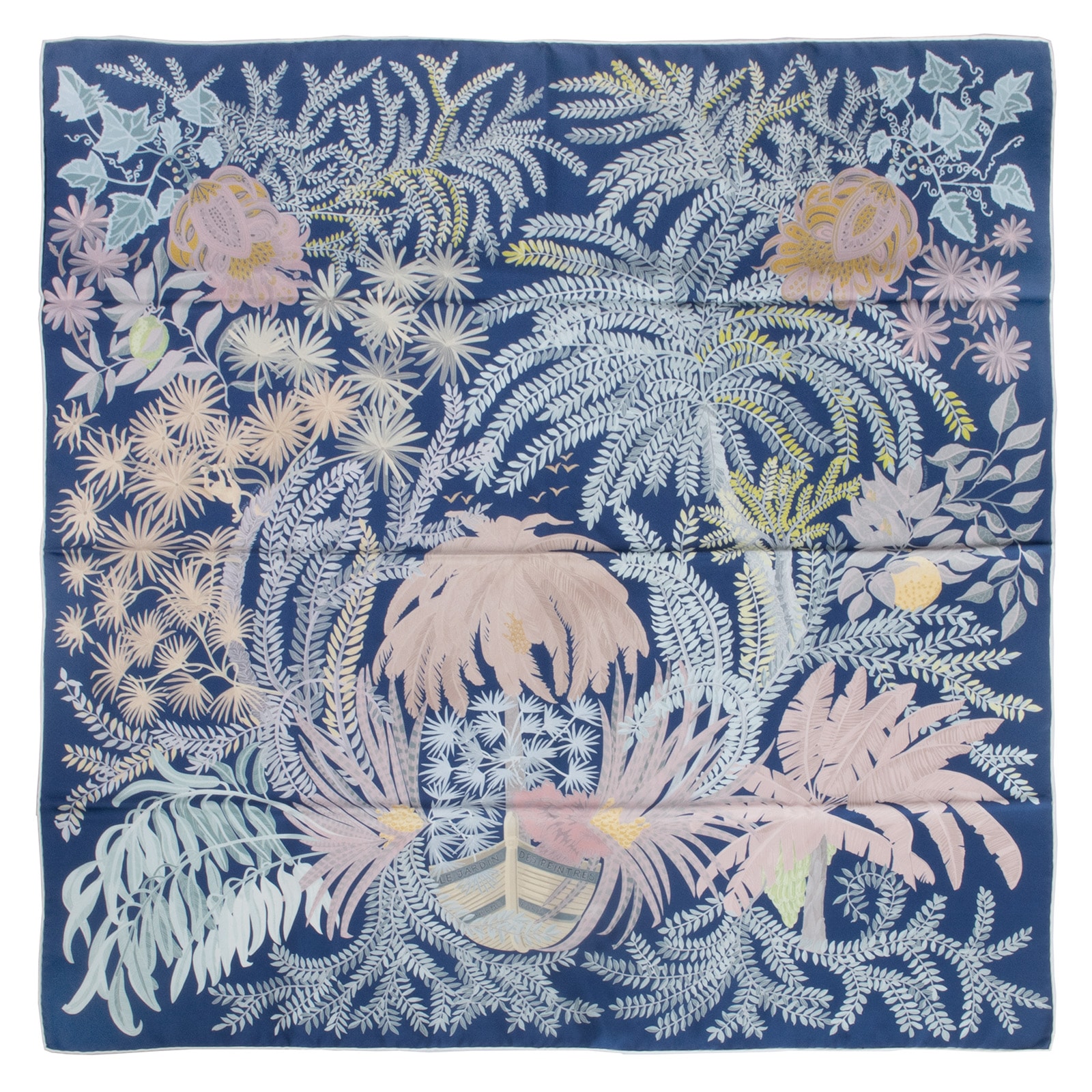 HERMES エルメス Carre 90 Double Face Le Jardin des Peintres カレ ダブルフェイス 90 画家たちの庭 903908S 05 スカーフ 2023SS シルク ブルー マルチカラー【中古】