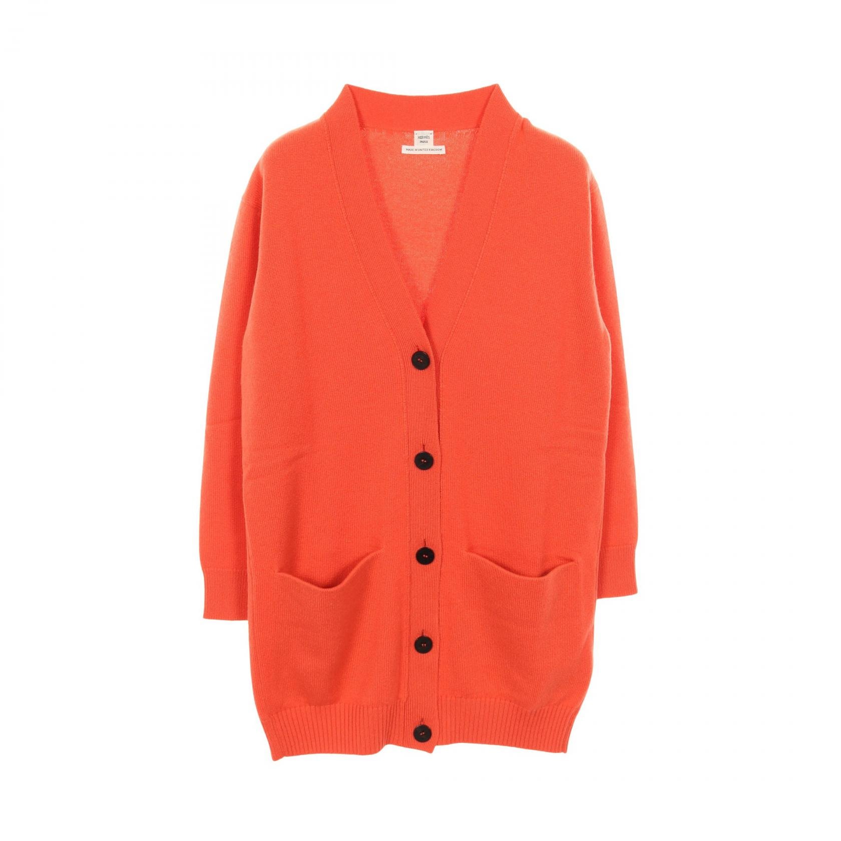 エルメス HERMES カーディガン 衣料品 トップス カシミヤ レディース オレンジ系 【中古】
