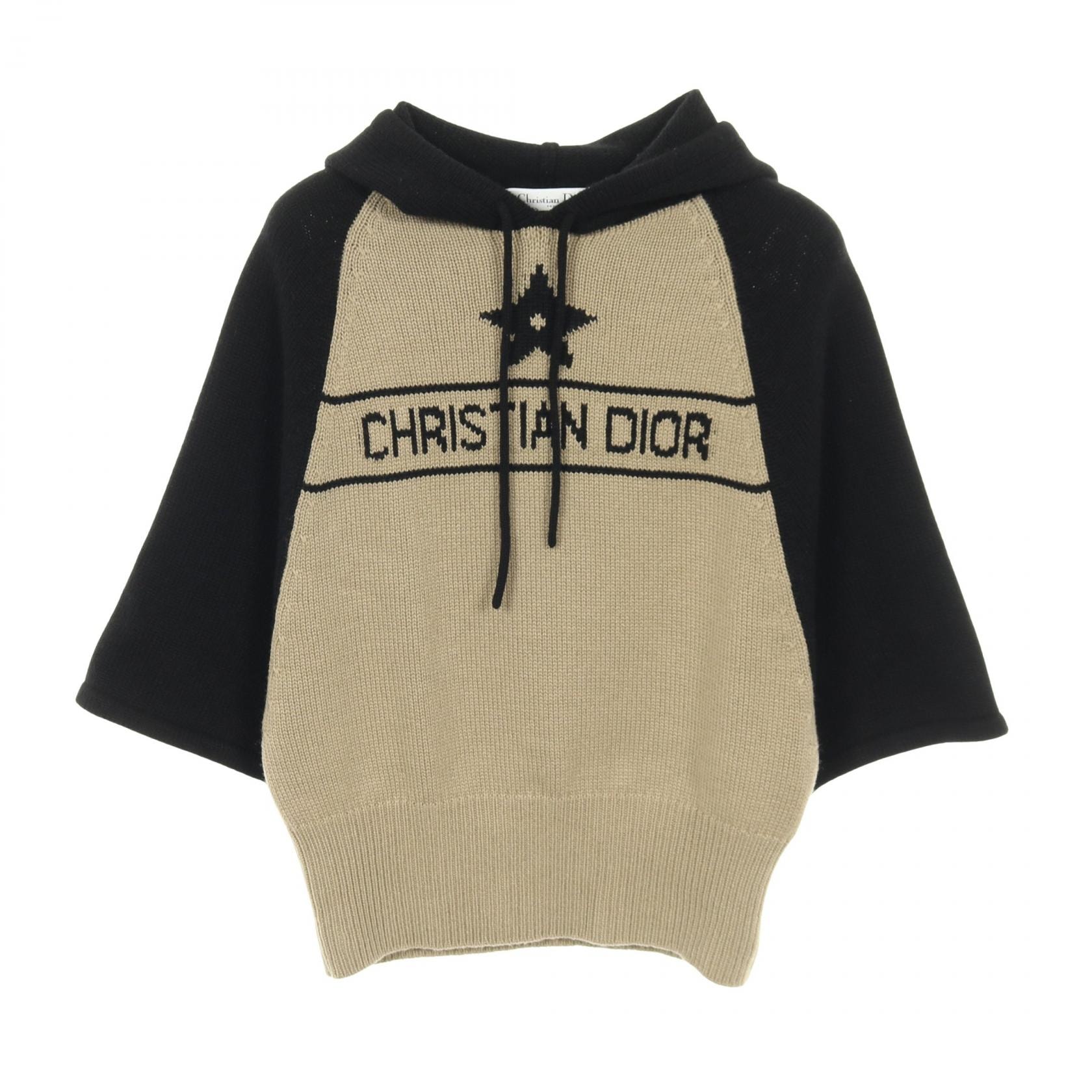 ディオール Dior ニット パーカー 衣料品 トップス カシミヤ レディース ベージュ系 / ブラック系 254S56AM054 【中古】