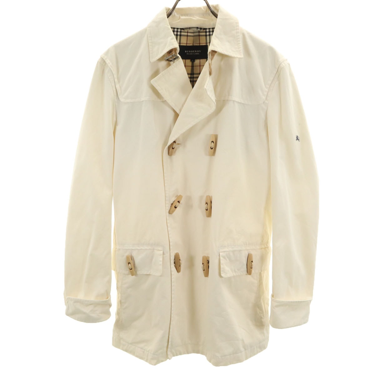 BURBERRY BLACK LABEL バーバリーブラックレーベル トグルボタン ダブルブレスト ジャケット L 生成り 三陽商会