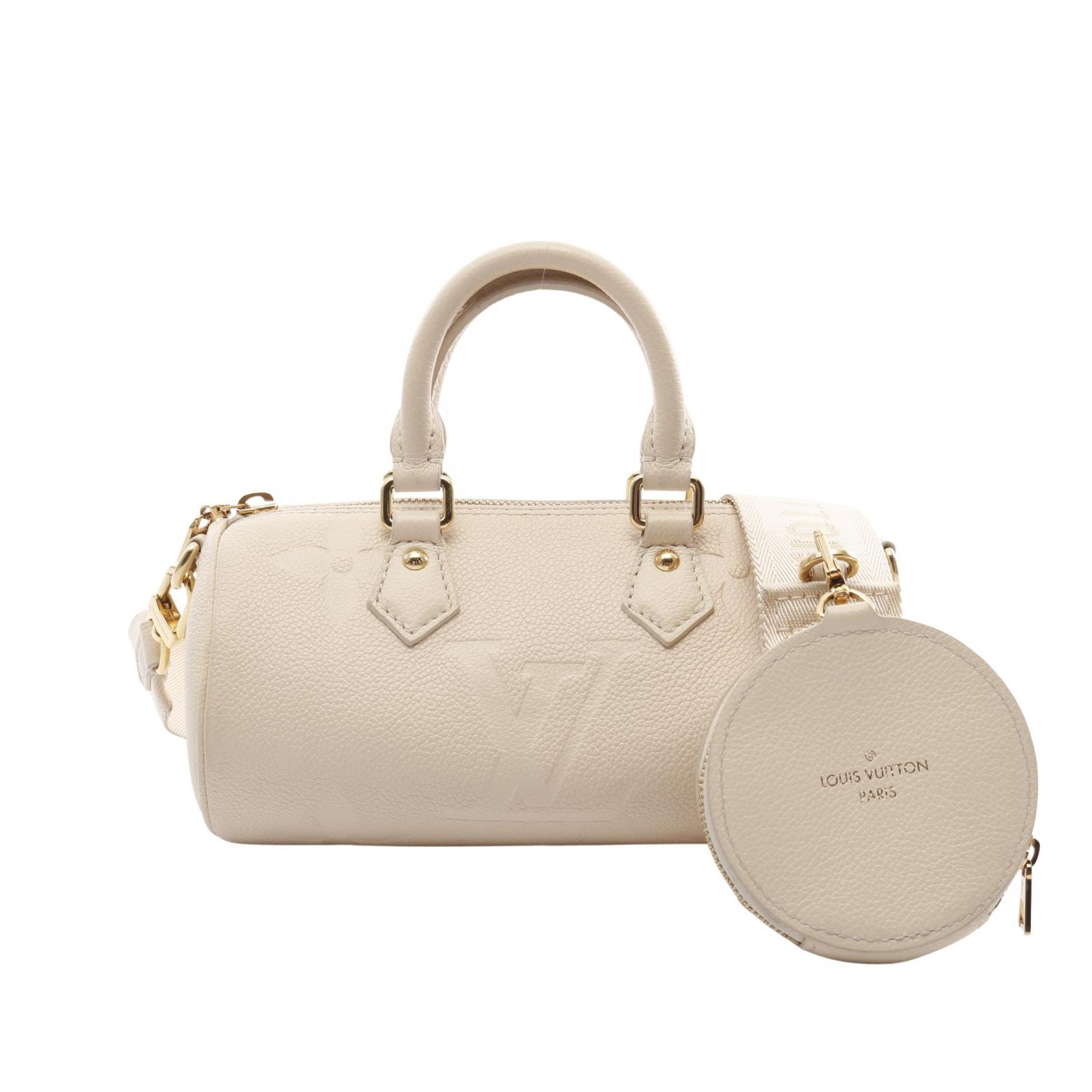 ルイ・ヴィトン LOUIS VUITTON パピヨンBB ハンドバッグ バッグ レザー モノグラム・アンプラント クレーム レディース アイボリー系 M45994 【中古】