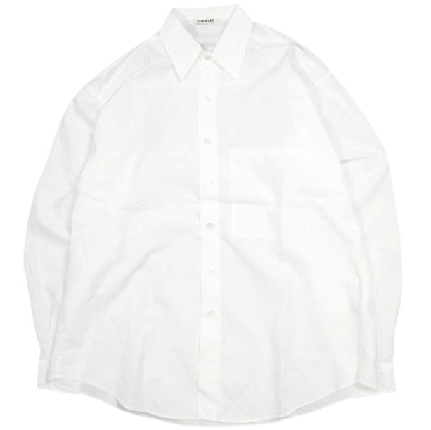 AURALEE オーラリー 25AW 日本製 WASHED FINX TWILL BIG SHIRT ウォッシュドフィンクスツイルビッグシャツ A25AS02TN 3 WHITE 長袖 トップス g24212