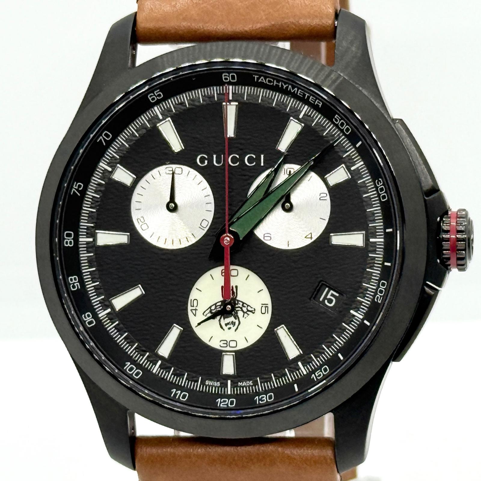 GUCCI グッチ タイムレス クロノグラフ 126.2 ブラック QZ メンズ 腕時計 稼働品
