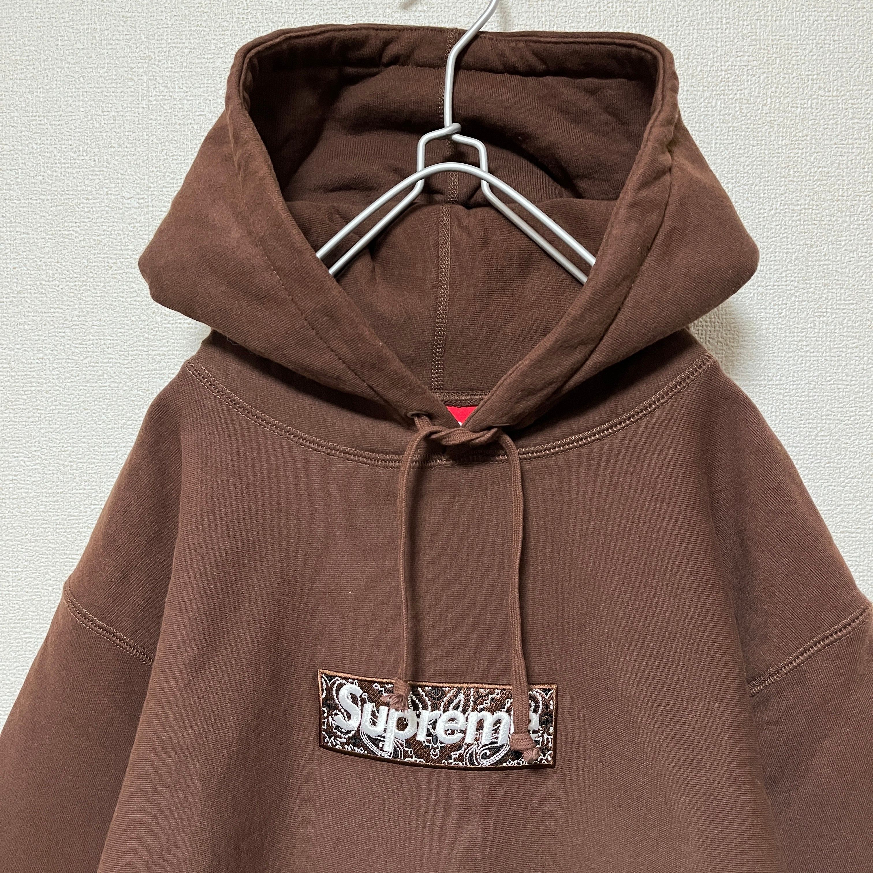 Supreme Bandana Box Logo Hooded Sweatshirt "Brown"