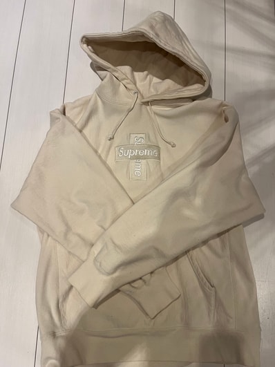 Supreme Cross Box Logo Hooded Sweatshirt "Natural"