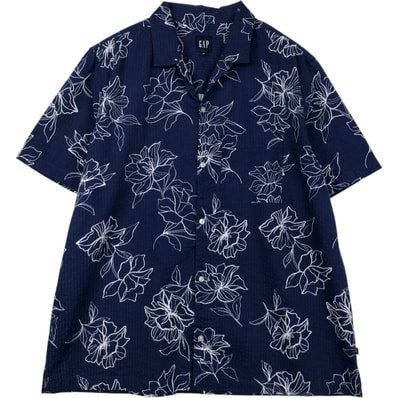 古着 00年代 ギャップ GAP 総柄 花柄 オープンカラー ハワイアンアロハシャツ ボックスシャツ メンズXL相当/eaa654753
