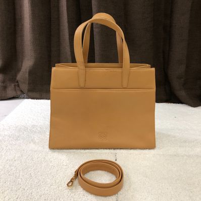 ロエベ アナグラムレザー2WAY ハンドバッグ ベージュ