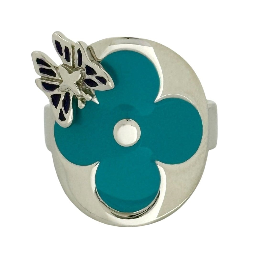 ルイヴィトン メンズ フェアリーテイル リング 指輪 17号 フラワー 水色