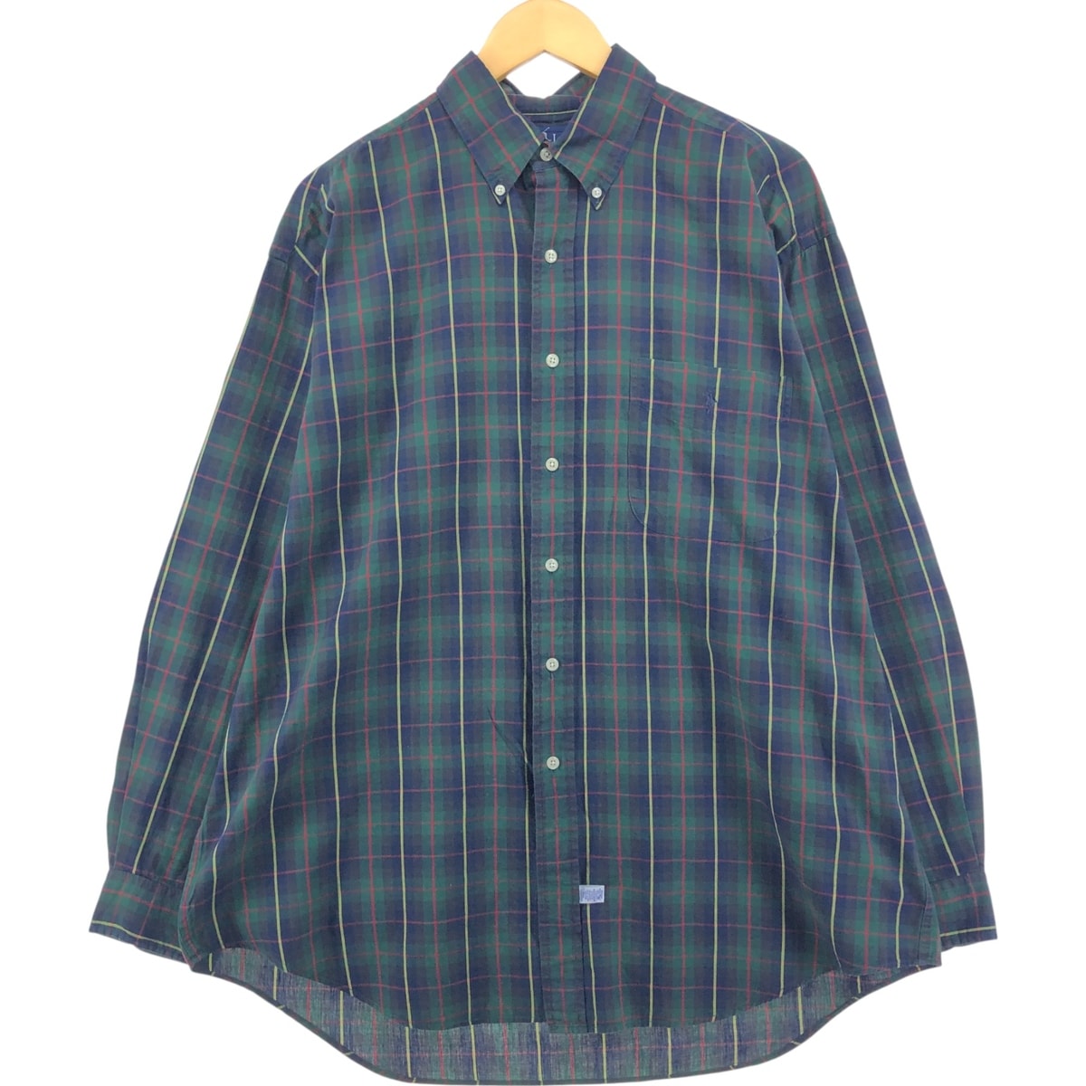古着 ラルフローレン Ralph Lauren THE BIG SHIRT 長袖 ボタンダウンチェックシャツ メンズXL相当/eaa555136