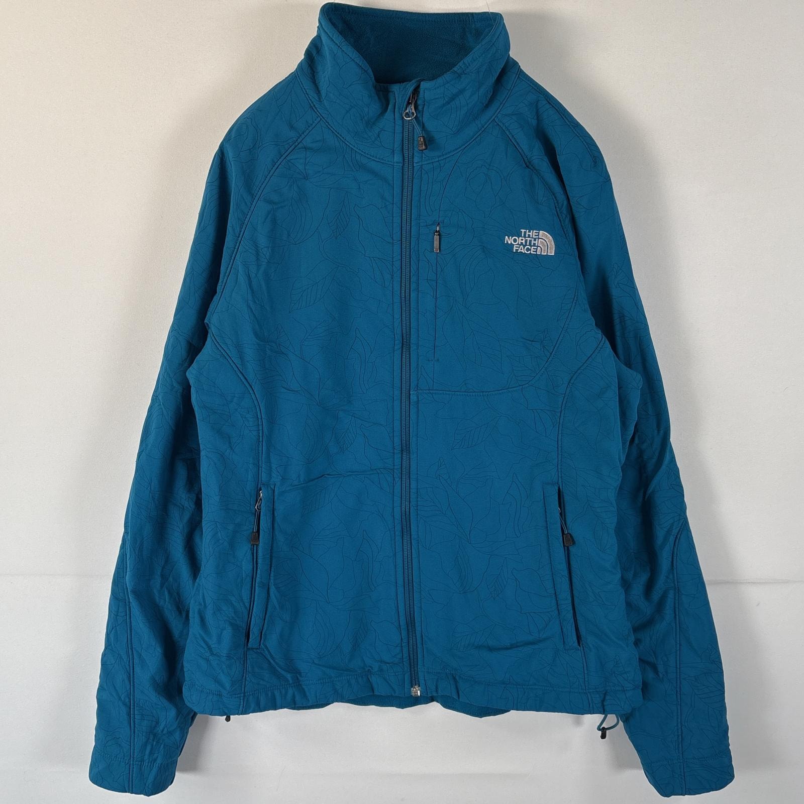 古着 ザ・ノースフェイス THE NORTH FACE ナイロンジャケット ワンポイントロゴ アウトドア L  ブルー系 総柄 レディース