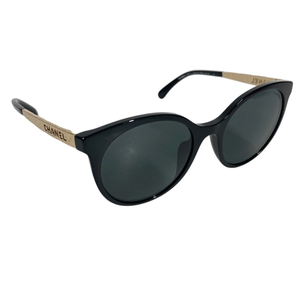 シャネル CHANEL ロゴ 5440-A アイウェア 眼鏡 メガネ サングラス メタル ブラック 美品
