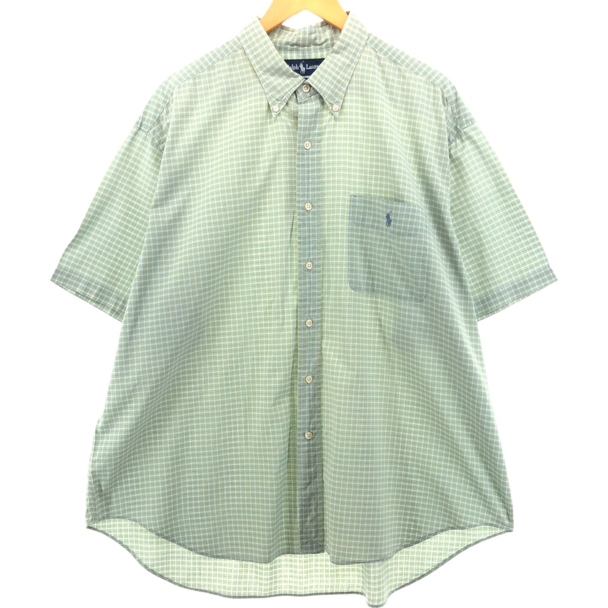 古着 ラルフローレン Ralph Lauren BARTLETT 半袖 ボタンダウン チェックシャツ メンズXXL相当/eaa539443