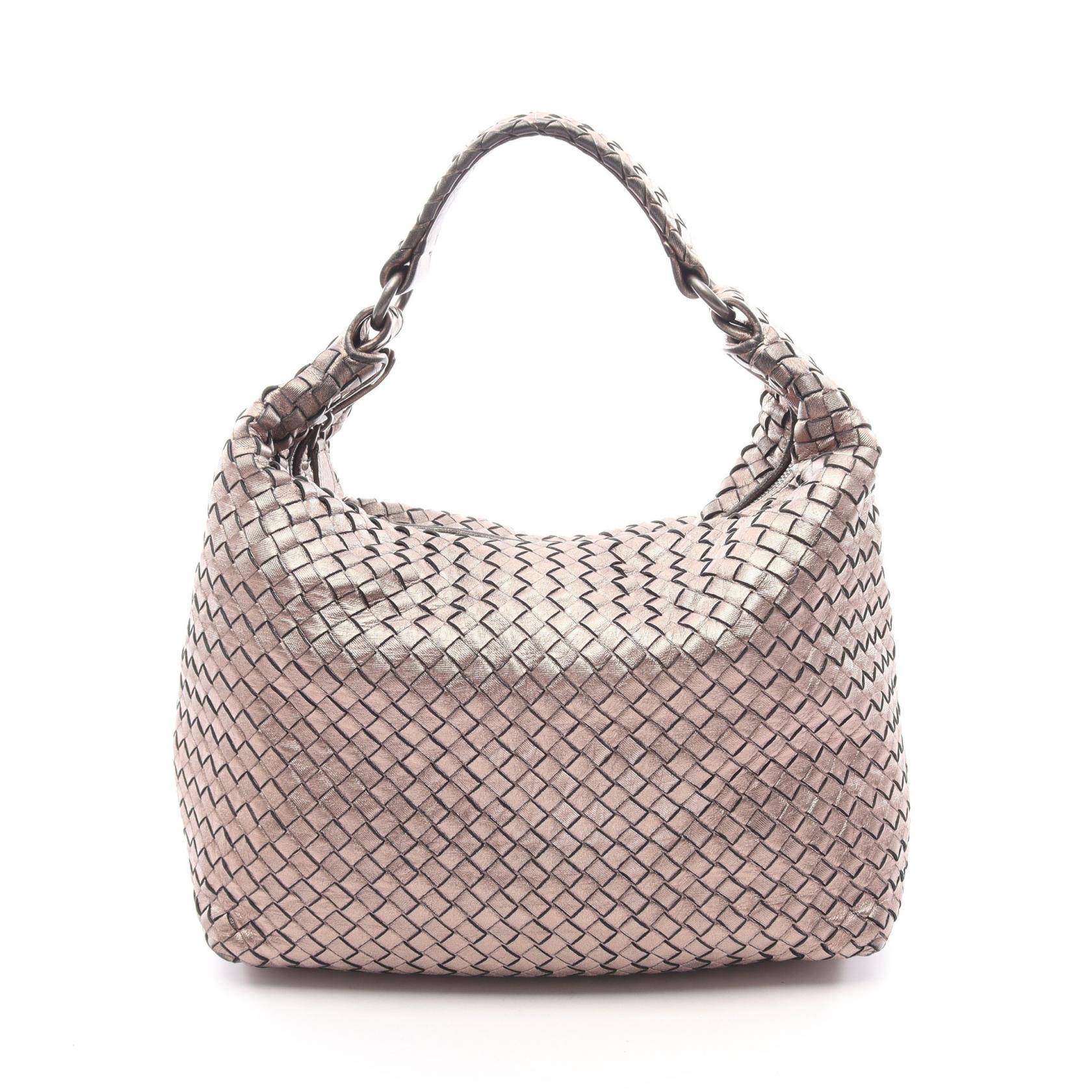 ボッテガヴェネタ BOTTEGA VENETA イントレチャート ショルダーバッグ バッグ レザー レディース ゴールド系 183659 【中古】