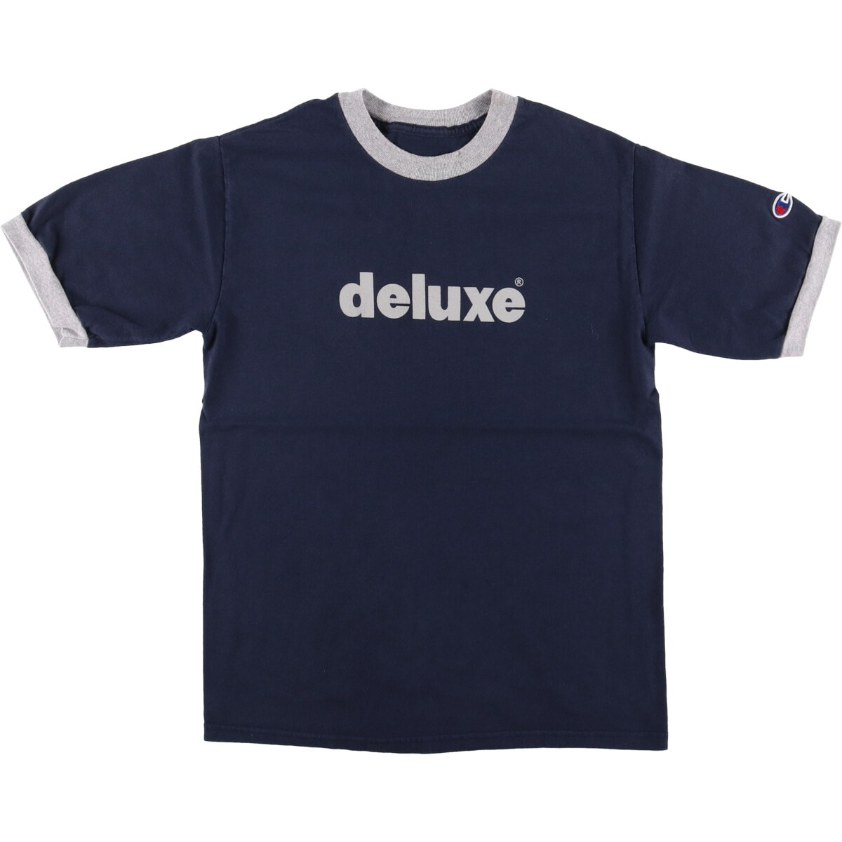古着 チャンピオン Champion DELUXE デラックス アドバタイジング リンガーTシャツ メンズS相当/eaa574192