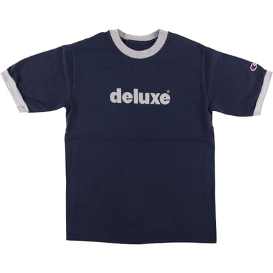 古着 チャンピオン Champion DELUXE デラックス アドバタイジング リンガーTシャツ メンズS相当/eaa574192