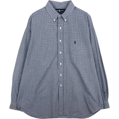 古着 ラルフローレン Ralph Lauren BLAIRE 長袖 ボタンダウンチェックシャツ メンズXL相当/eaa614299
