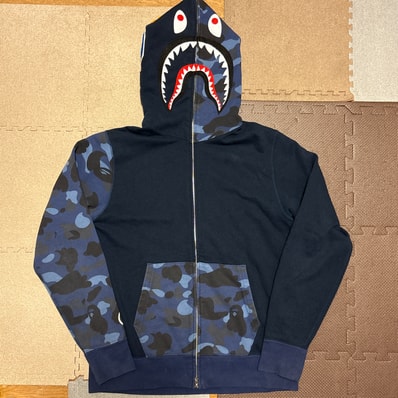Bape shark hoodie シャーク パーカー navy ネイビー カモ