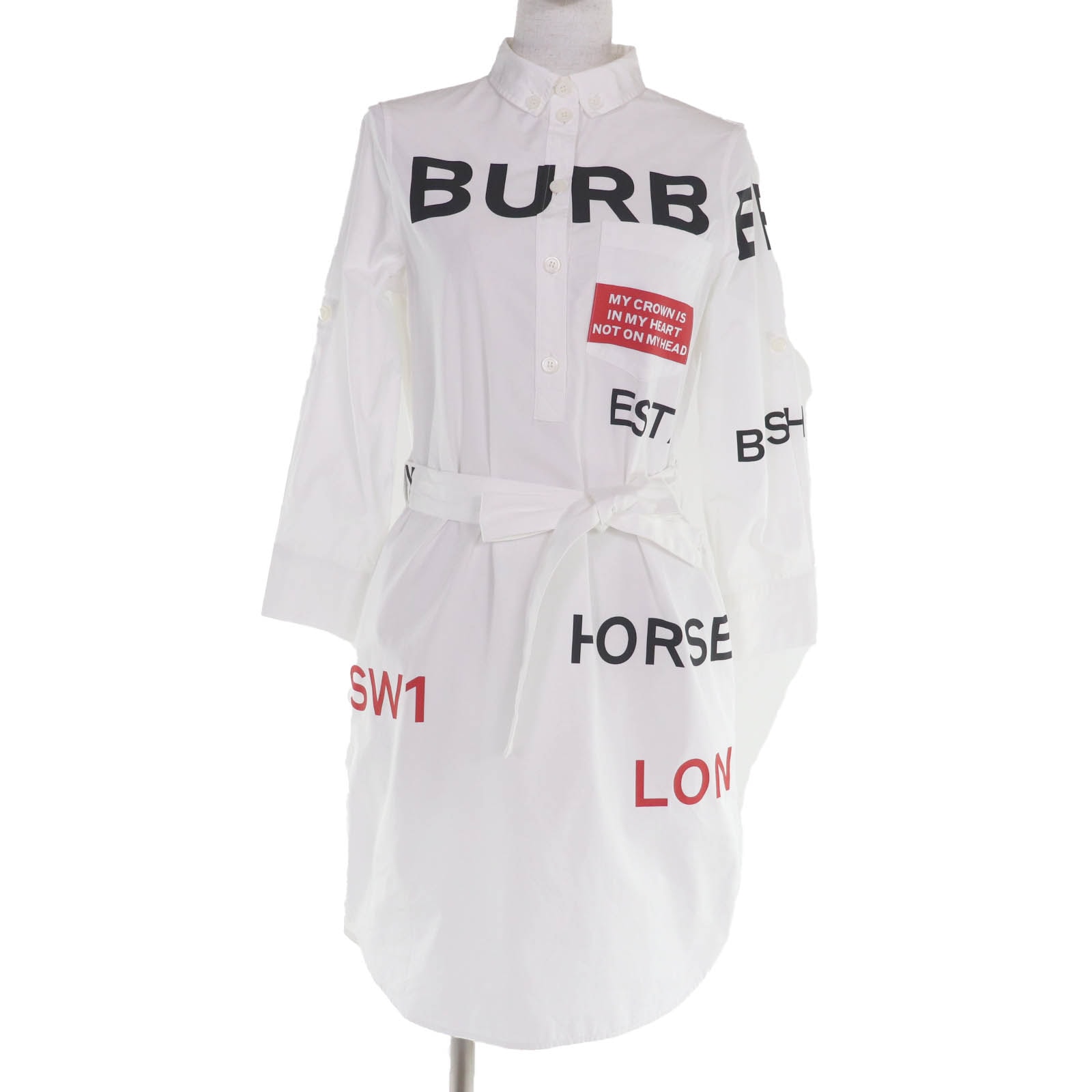 極美品 バーバリー ワンピース ホワイト レディース 36 8013907