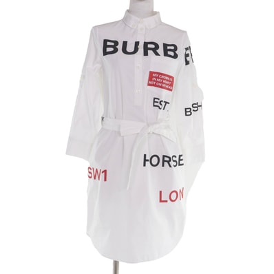 極美品 バーバリー ワンピース ホワイト レディース 36 8013907