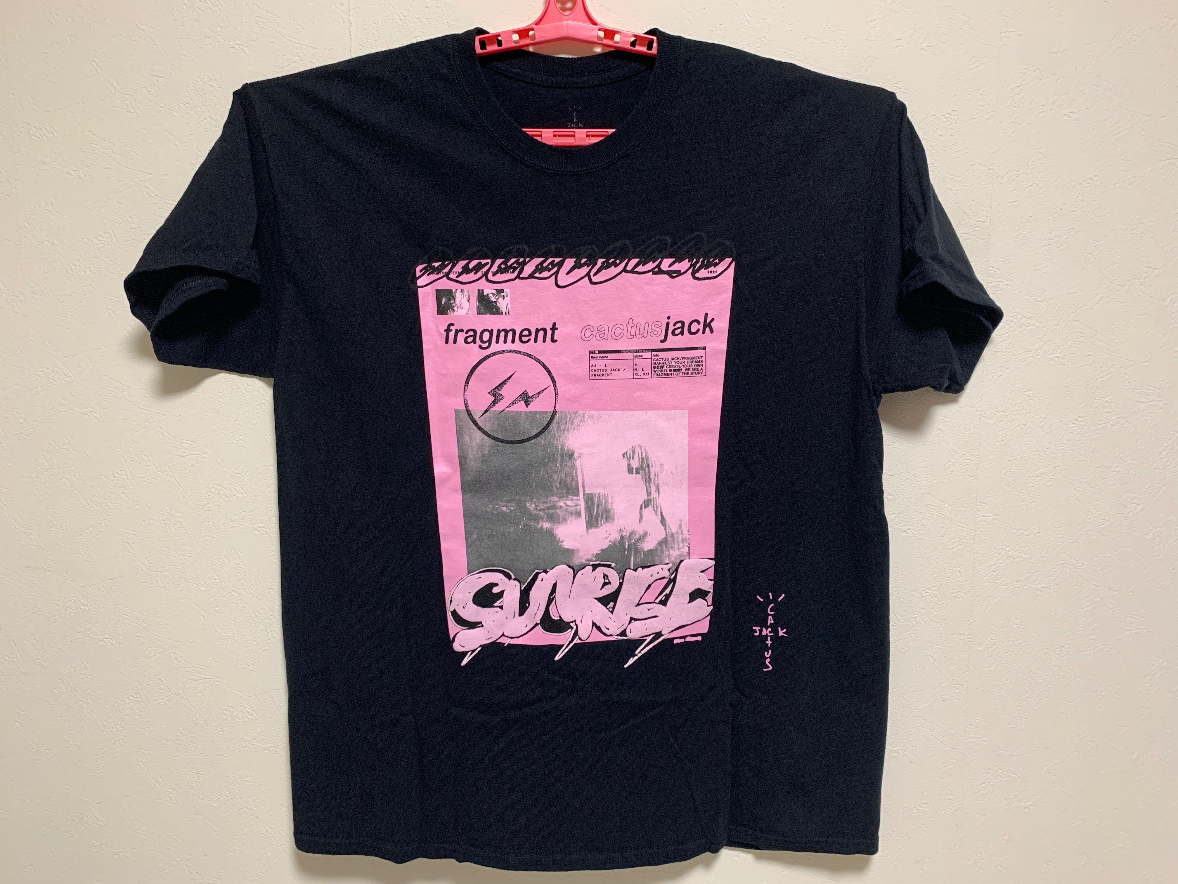 Travis Scott Cactus Jack For Fragment Pink Sunrise Tee "Black"
