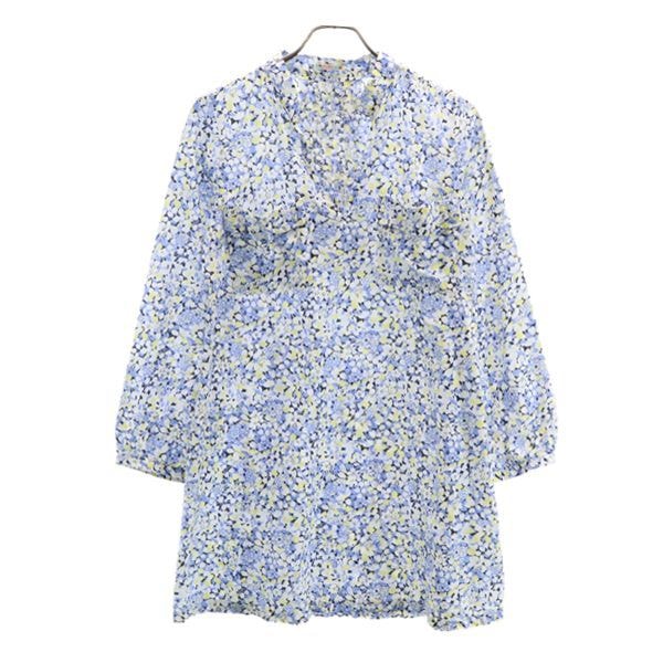 BEAMS HEART ビームスハート 総柄 長袖 Vネック ワンピース