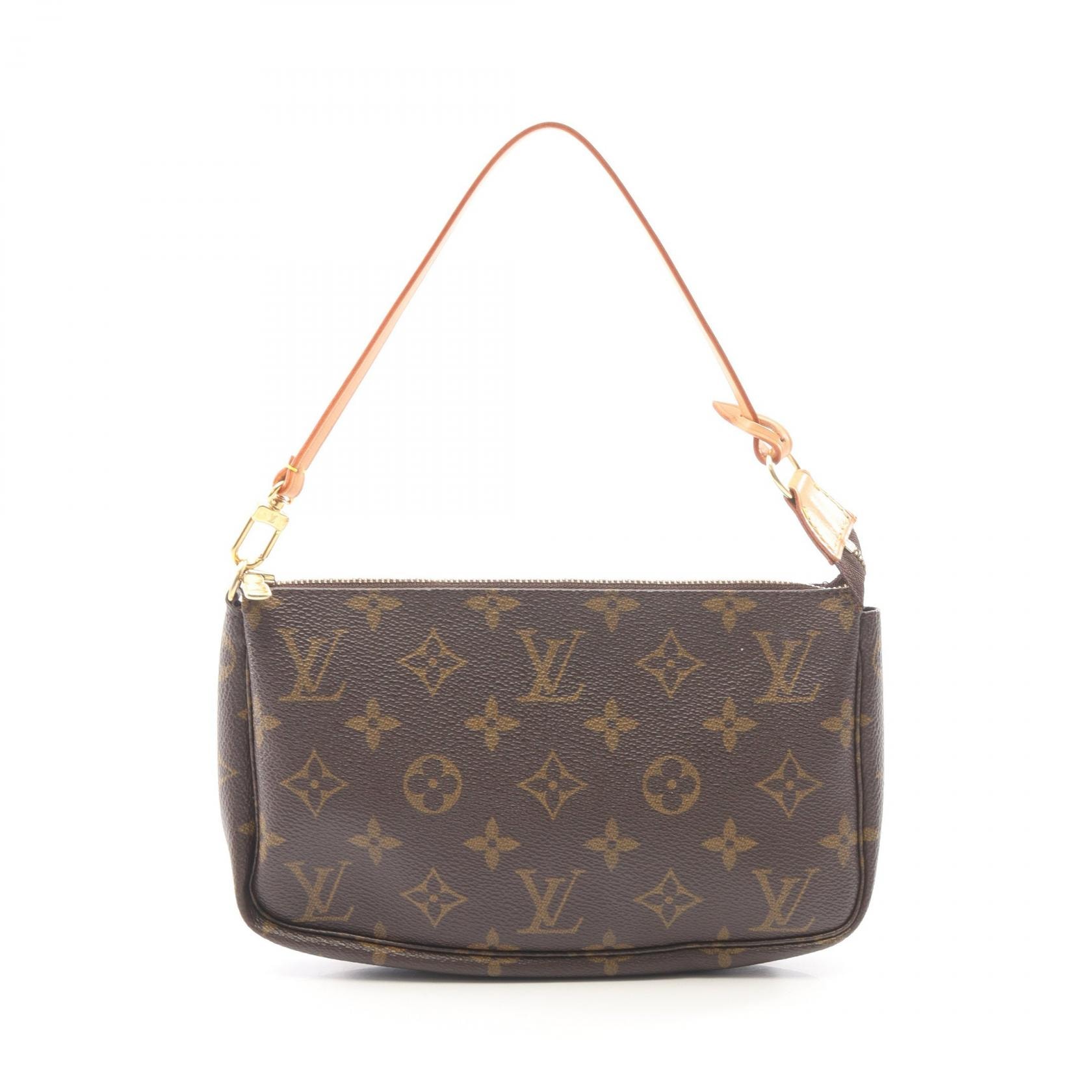 ルイ・ヴィトン LOUIS VUITTON ポシェットアクセソワール モノグラム ハンドバッグ バッグ PVCコーティングキャンバス レザー レディース ブラウン系 M51980 【中古】