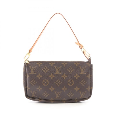 ルイ・ヴィトン LOUIS VUITTON ポシェットアクセソワール モノグラム ハンドバッグ バッグ PVCコーティングキャンバス レザー レディース ブラウン系 M51980 【中古】