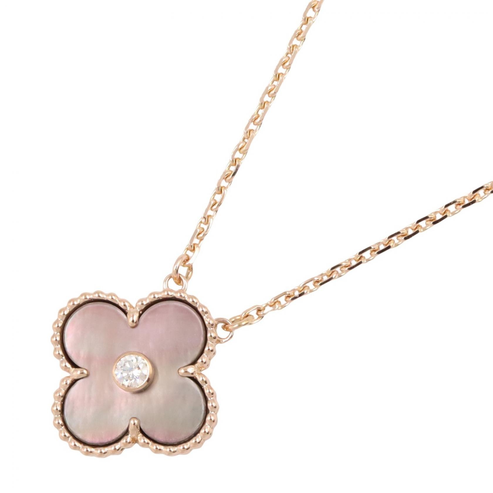ヴァンクリーフ&アーペル Van Cleef & Arpels ヴィンテージアルハンブラ 1PD ネックレス ネックレス ジュエリー K18PG(ピンクゴールド) ダイヤモンド グレーマザーオブパール レディース ゴールド系 / グレー系