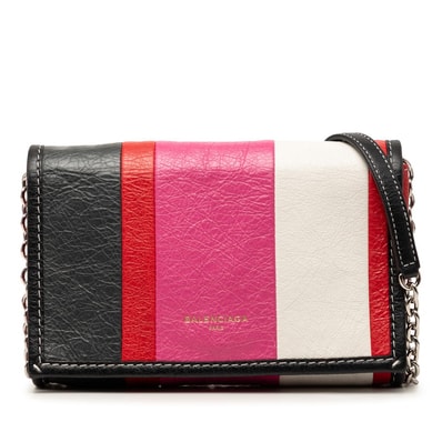 バレンシアガ バザール チェーン ショルダーバッグ ウォレット 497938 マルチカラー レザー レディース BALENCIAGA 【中古】