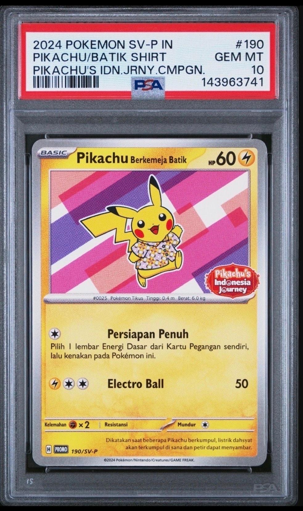 バティックシャツを着たピカチュウ フラワーピカチュウ柄P SV-P 190 PSA10】バティックシャツを着たピカチュウ (フラワーピカチュウ柄) P