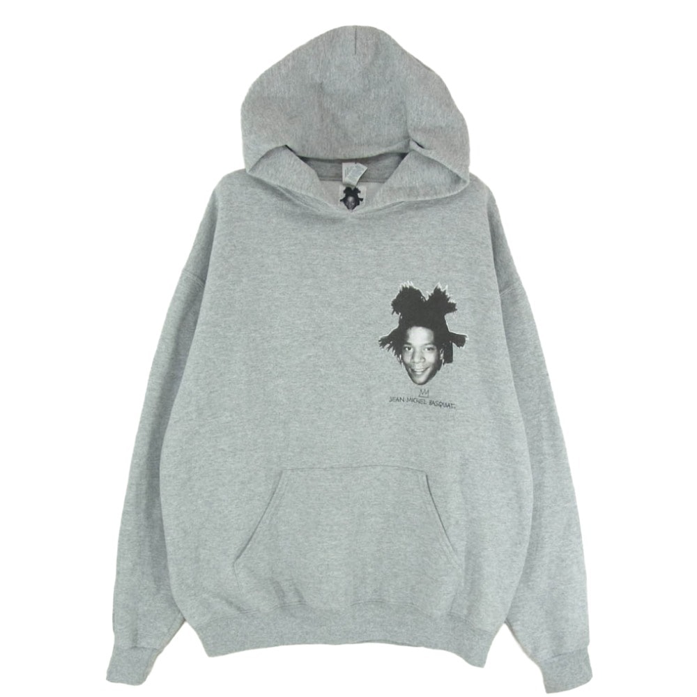 WACKO MARIA ワコマリア パーカー BASQUIAT-WM-SS06 JEAN-MICHEL BASQUIAT PULLOVER HOODED SWEAT SHIRT バスキア プリント プルオーバー パーカー フーディー グレー系 L【中古】