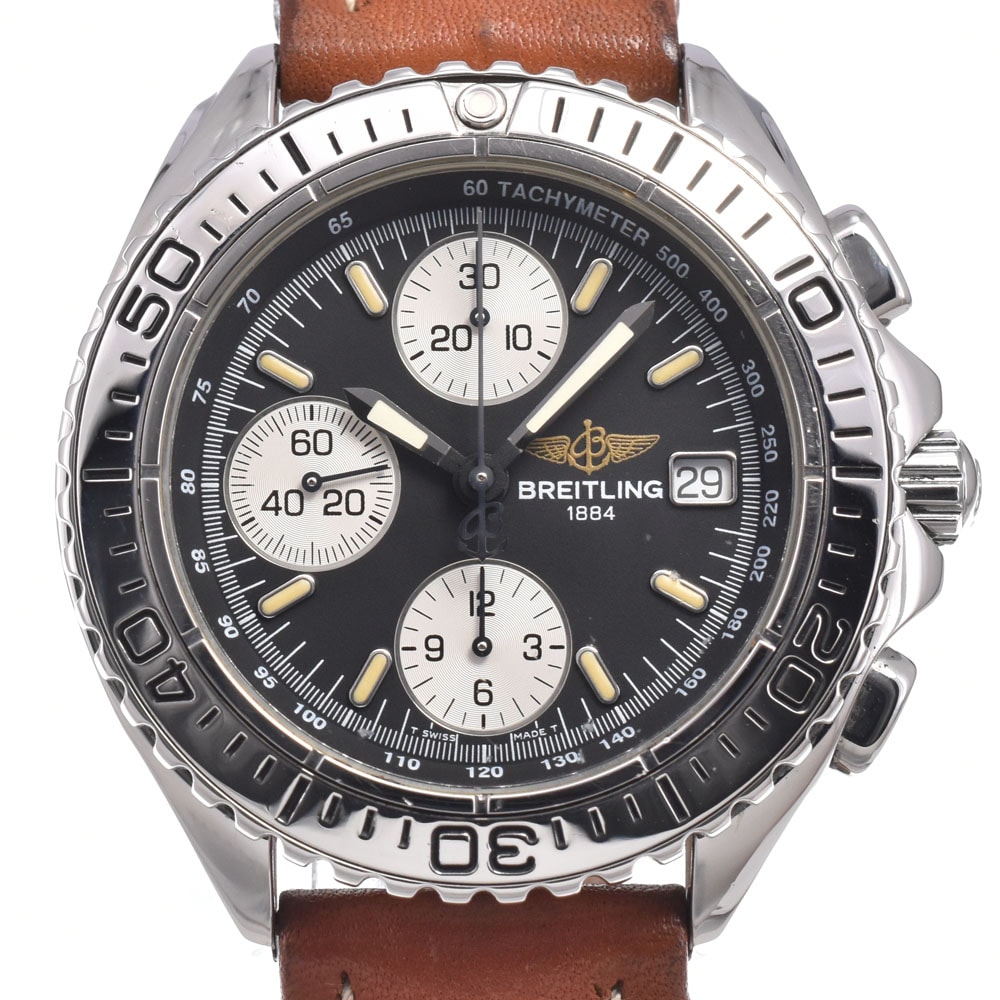 ブライトリング BREITLING A13051 クロノシャーク クロノグラフ デイト ブラック 自動巻き メンズ 箱・保証書付き 腕時計 O#151448