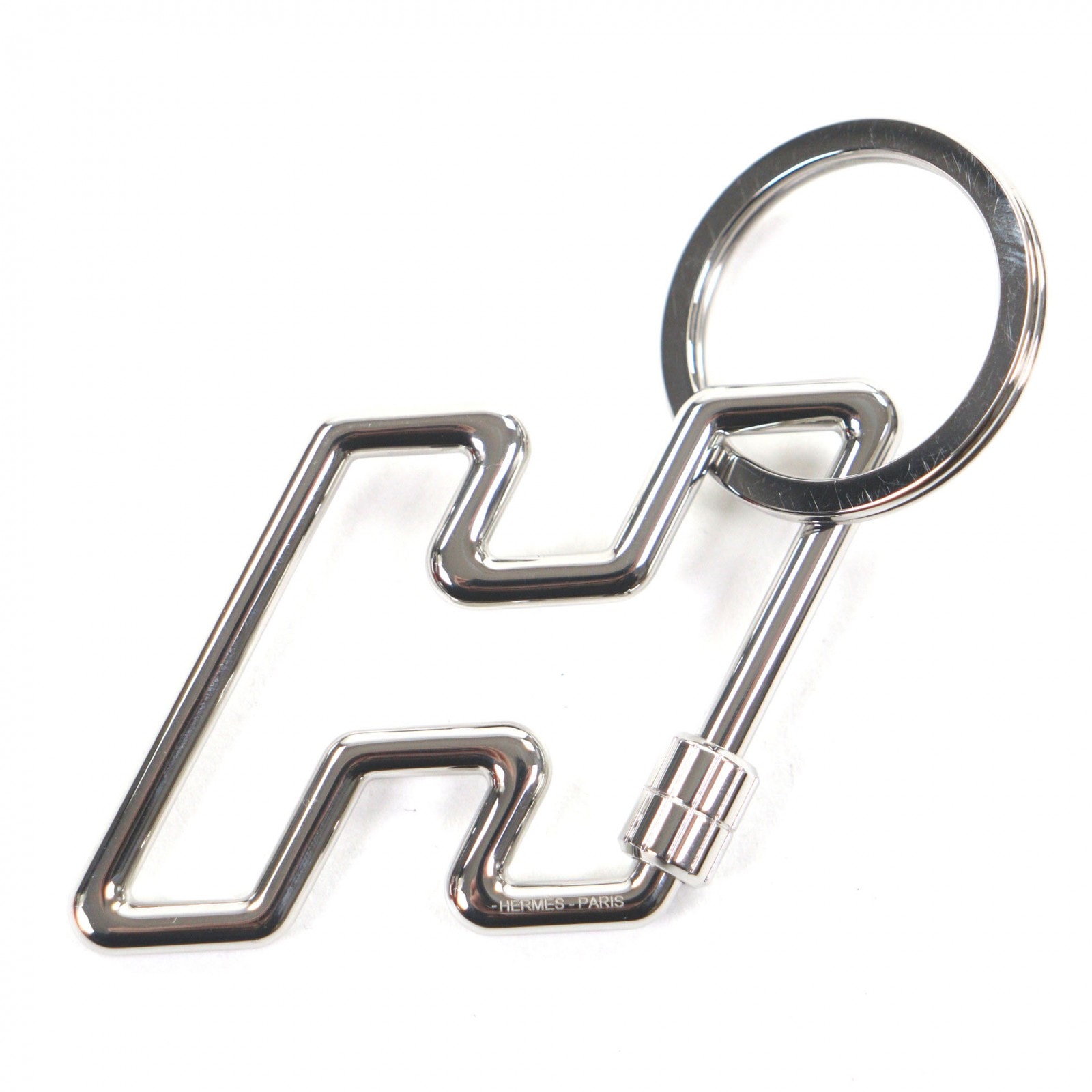 未使用品 エルメス キーホルダー H トゥ スピード キーリング シルバー メンズ